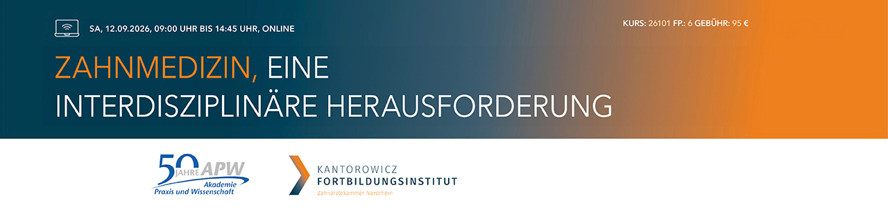 Fundierte Einblicke in die Zahnmedizin von morgen. Jetzt zum Online-Fortbildungstag anmelden! 